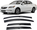 Tape-On Window Visors Deflectors Rain Guards 4 Piece Set ‎Compatible with 2008-2012 Honda Accord 4Door Sedan