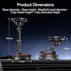 for MagSafe Car Mount [3-Axis] Nano Adhesive Gel + Strong Suction Cup Magnetic Phone Holder for Dashboard & Windshield, 360° Adjustable for iPhone 17 16 15 14 13 12, Samsung, Carbon Fiber