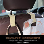 4PCS Car Seat Headrest Hook, Auto Back Seat Hanging Storage Organizer, Vehicle Seatback Hanger Holder for Purse Handbag Coat Umbrella, Universal Interior Car Accessories (Beige)