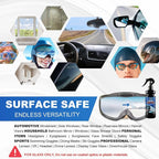Anti-Fog Spray for Glass Car Windshield Defogger Prevents Fogging of Interior Glass, Mirrors, Windows, Shower Door with Defogging & Cleaning Sponge, Towel 4oz/120ml