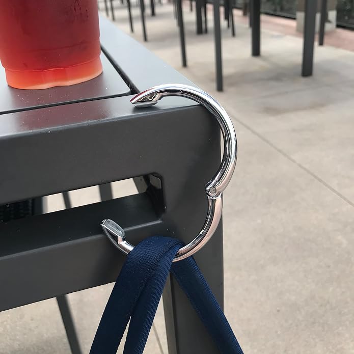 Bag Hanger Collection, The Ring that Opens into a Hook, Auto Closes | Holds 15 kg, Needs only 10mm to Hang a Hand Bag, Easy to Use with One Hand, The Instant Bag Hanger, 3 yr Warranty