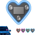Car Solar Heart LED Light, Solar Powered Wireless LED Triangle Heart Shape C-Pillar Ambient Neon Light, Valentine's Day Romantic Car Interior Decor Accessory (Blue*1)