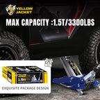 Floor Jack 1.5 Ton Hydraulic Low Profile Aluminum and Steel Car Jack Lightweight Service Jack with Quick Lift Dual Pump, 3300 lbs Capacity