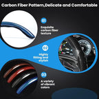 Hiseanllo Carbon Fiber Steering Wheel Cover 3PCS Set – Anti-Slip, Scratch-Resistant, Universal Fit for 14–16 Inch Wheels – Interior Car Accessories for Cars, SUVs, Trucks (Blue)
