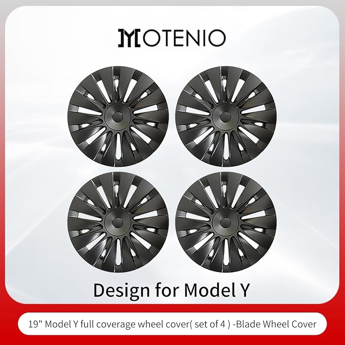 Wheel Cover for Tesla Model Y 4PCS Hubcaps for Tesla Wheel Cover Model Y(2020-2024) 19inch Blade Rim Full Cover Hubcaps Accessories (Blade Style, 19 inch)