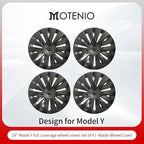 Wheel Cover for Tesla Model Y 4PCS Hubcaps for Tesla Wheel Cover Model Y(2020-2024) 19inch Blade Rim Full Cover Hubcaps Accessories (Blade Style, 19 inch)