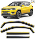 in-Channel Window Rain Guard for Jeep Compass 2017-2026 Rain Guards Side Window Visors Low Profile Vent Visor Extra Durable Window Deflectors Vent Shades