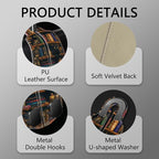 2PCS Car Hooks for Purses and Bags, Goth Gothic Bookshelf Black Cat Seat Back Storage Headrest Holder Hanger PU Leather Double Metal Backseat Organizer, Women Car Accessories Organization