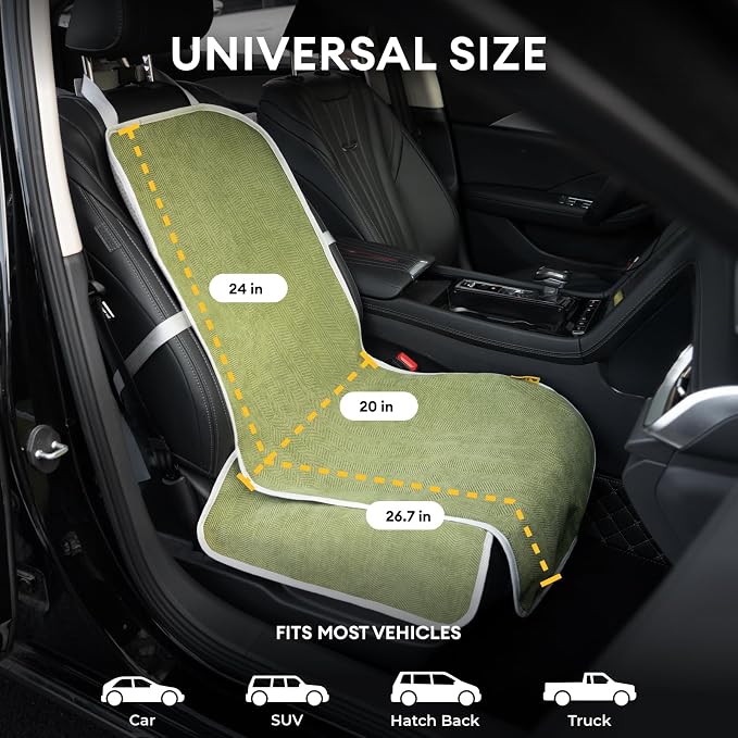 Dog Car Seat Cover for Front Seat, Dog Seat Cove Waterproof, Scratchproof Non-Slip Car Seat Protector, Universal Fit Most Cars, SUVs, Trucks, Green