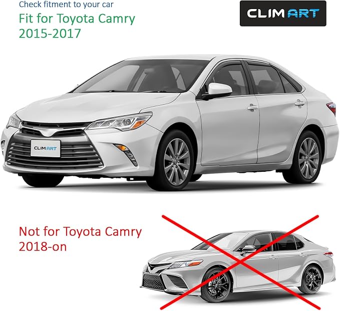 in-Channel Incredibly Durable Rain Guards for Toyota Camry 2015-2017, Original Window Deflectors, Vent Window Visors, Vent Deflector, 4 pcs. - 615306