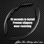 2pcs Car Steering Wheel Cover,Anti-Skid Carbon Fiber Steering Wheel Protector for Men Women,Multiple Color Options,Universal for Most Car Interiors Accessories (Black)