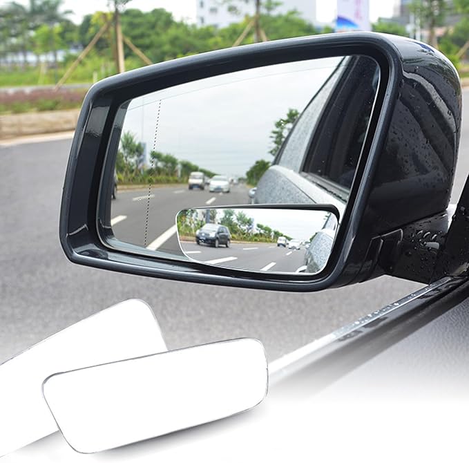 Rectangle Blind Spot Mirror, HD Glass Frameless Convex Wide Angle Rearview Blindspot Car Mirror for Car SUV and Truck (Frameless, Pack of 2)
