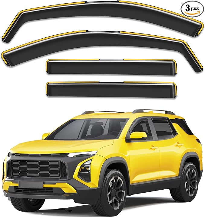 in-Channel Window Rain Guards Fit for Chevy Equinox 2025 2026(NOT for EV) Rain Guards Extra Durable Side Window Deflectors Visors Vent Visors Low Profile Vent Shades Car Accessories-4pcs