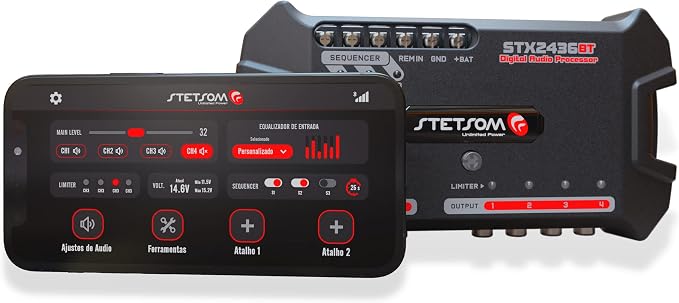 STX 2436 Bluetooth DSP PRO - Digital Signal Processor, DSP PRO, Equalizer, Exclusive APP, Band Graphic, High Precision Crossover, Filters, Voltmeter, Limiter, Digital Audio Processor