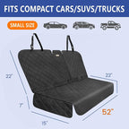 ALLANSING Back Seat Cover for Compact Cars and SUVs Rear Split Bench - 900D Oxford Waterproof Non-Slip Car Seat Protector for Messy Kids & Drooling Dogs, Easy Clean(Black)