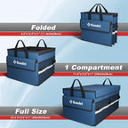 K KNODEL Car Trunk Organizer with Lid, Collapsible Car Trunk Storage Organizer, Car Organizer and Storage for SUV, Truck, Sedan (Medium, Blue)
