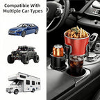 Cup Holder Expander for Car, 2-in-1 Car Cup Holder Expander Adapter with 360° Adjustable Base, Compatible with Most Large Bottles Drinks Mugs, Multiple Scenarios Use for Commuting, Road Trip (Black)
