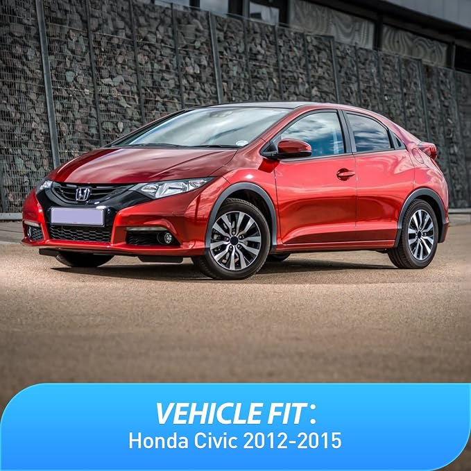 Window Rain Guards for Honda Civic 2012 2013 2014 2015, Window Wind Deflectors Vent Visors, Tape on-4PCS