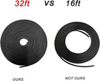 32Ft(10M) Door Edge Guards Car Door Edge Guards U Shape Car Door Protector Rubber Seal Door Guard Internal Double Sided Tape (No Glue Required), Black