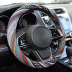 Blue Woven Saddle Blanket Steering Wheel Cover for Cars SUV Van Truck Auto - Driver Grip 15 inch