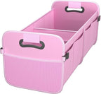 Trunk Organizer for Car - 70L Collapsible Car Storage with 11 Pockets & Reinforced Handles, SUV Trunk Organizers for Grocery Cargo(Pink)