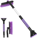 32" Snow Brush and Ice Scraper for Car Windshield, 2-in-1 Car Snow Brush and Ice Scraper, Extendable Snow Scraper with Brush, Snow Removal for Cars SUVs