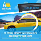 Extra Durable Window Deflectors Tape-On Window Visors Rain Guards Fit for Toyota Highlander 2014-2019, Sun Visors, Wind Vent for Shades, Exterior Car Accessories - 4pcs. AG0119