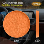 ME.FAN Car Coasters for Cup Holders [4 Pack] - 2.75In Silicone Auto Mug Mats - Universal Non-Slip Recessed Car Interior AccessoriesOrange