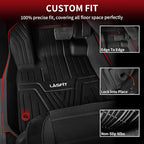 Floor Mats and Cargo Liner for Honda CR-V 2026 2025 2024 2023 (Gasoline & Hybrid & e:FCEV), All Weather TPE Car Trunk Mat (Upper Position), 1st & 2nd Row & Trunk Liner Full Set Black