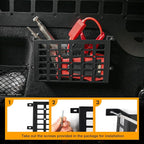 2 Pieces Universal Metal Car Storage Box, Small Cargo Pocket Molle Panel Frame Storage System, Storage Tray Basket for Car Truck RV Boat Home Storage, Black