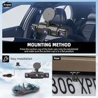 4 Channel Dash Cam Front and Rear Cabin, 360 Dash Camera, Night Vision 8 IR Lamps for Cars, 5G WiFi for Download, G-Sensor, 24H/7 Parking Mode with 64GB Card, Support 256 GB Max