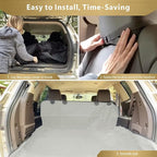 SUV Cargo Liner for Dogs, Water Resistant Pet Cargo Cover Dog Seat Cover Mat for SUVs Sedans Vans with Bumper Flap Protector, Non-Slip, Large Size Universal Fit, Beige
