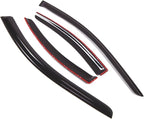 WD2-486 Dark Smoke 4 Pcs Set Window Visor (Outside Mount) Deflector Rain Guard Compatible with 2001-2011 Volvo S60