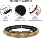 Car Steering Wheel Cover for Women Men, Non-Slip Flower Retro Steering Wheel Protector, Universal 14"-15" Fit for Cars, SUVs, Trucks (Flower Retro)