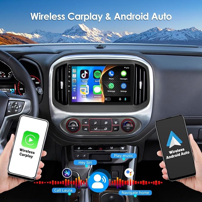 2+64G Car Radio for Chevy Colorado GMC Canyon 2015 2016 2017 | Car Stereo with Wireless Carplay Android Auto Bluetooth Touch Screen with WiFi FM GPS SWC Backup Camera