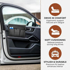 Car Window Armrest Storage Box, Soft Leather Vehicle Side Door Organizer Bag Elbow Rest Cushion with Multiple Pocket, Multifunctional Auto Window Armrest Storage Bag, Universal Fit (Black)