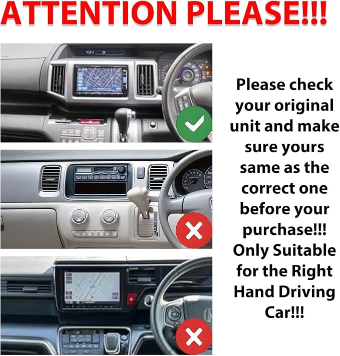 for Honda Stepwgn 2009-2015 RHD Car CarPlay Android Auto Navigation Stereo GPS Radio Reverse Camera Display 10" IPS Touchscreen Headunit Tablet Pad Media Player, if Applicable Quad Core 4G+64G