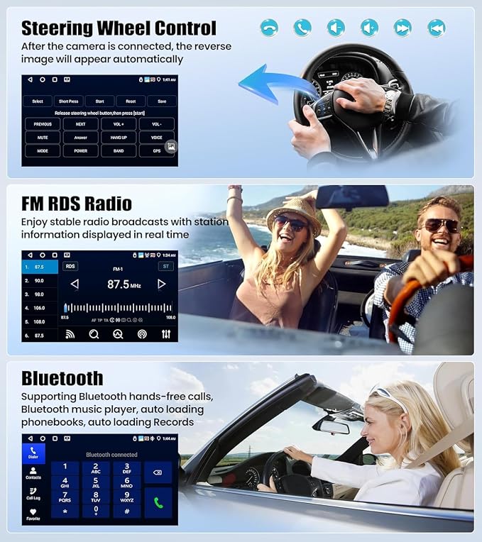 8 Core 6G+128G Android Car Stereo Radio for Hyundai Elantra 2011 2012 2013 with 360° Panoramic View 9 Inch Touch Screen Wireless CarPlay Android Auto Backup Camera GPS Navigation WiFi