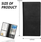 Car Registration and Insurance Holder,PU Leather Car Glove Box Organizer Car Document Holder for ID,Driver's License (Black)