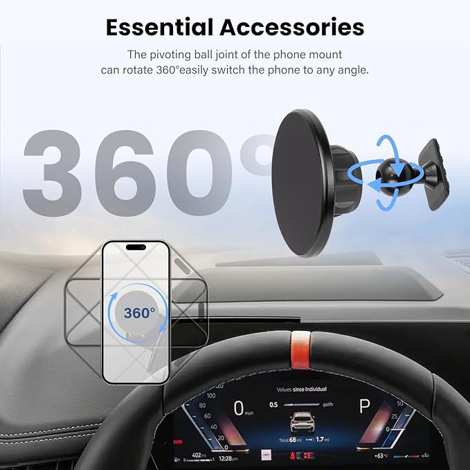 Car Phone Holder For BMW X1 Accessories 2023-2025 / BMW X2 2024 - For MagSafe Magnetic Cell Phone Mount for BMW x1 x2 Accessories 10.25 inch Screen - Touchscreen Cradles Strong Magnets for iPhone