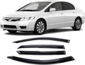 Tape-On Window Visors Deflectors Rain Guards 4 Piece Set ‎Compatible with 2006-2011 Honda Civic 94944