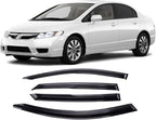 Tape-On Window Visors Deflectors Rain Guards 4 Piece Set ‎Compatible with 2006-2011 Honda Civic 94944