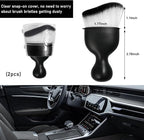 2 PCS Car Detailing Brush, Curved Soft Bristles Auto Removal Dust Collectors, Universal Vehicle Dashboard, Air Conditioner Vents etc Interior Cleaning Tool Accessories (White/Black)