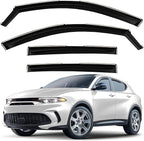 GrandWheel Window Deflectors Smoke Tinted in-Channel Side Window Vent Visor Deflectors Rain Guards Compatible with Dodge Hornet 2023-2026 - 4 pcs. GW1044