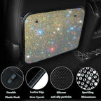 Car Seat Back Protectors with Crystal Rhinestones, Bling Bling Kick Mats Protector，Universal Fit Sparkling Diamond Automotive Interior Protectors for Girls Color 2Pcs