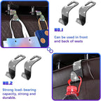 Bling Car Seat Headrest Hooks, 4PCS Crystal Rhinestone Vehicle Back Seat Hanger Holder for Handbags Purses Coats, Automotive Headrest Storage Organizer, Universal for RV SUV Truck (White)