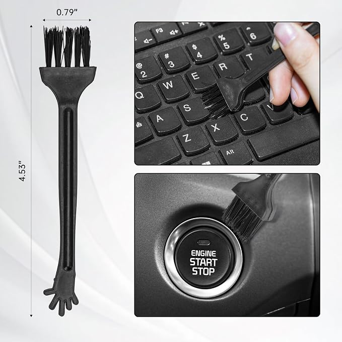 Car Interior Detailing Kit, Microfiber Duster with Cleaning Gel | Scratch-Free, Soft Brush, Complete 6Pcs Set, Deep Crevice, Car & Home Use, Ideal Gift