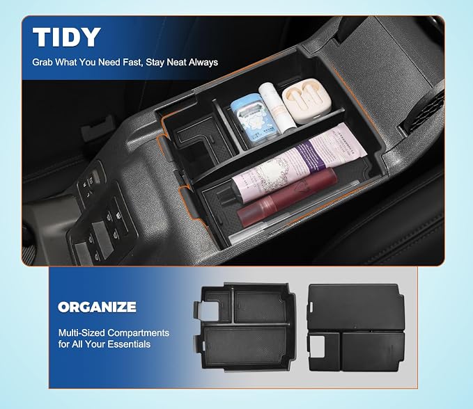 2 PCS Trunk Organizers for 2025 2026 Ford Bronco 4 Doors Automatic Transmission ONLY with Center Console Organizer, Door Handle Storage Not for manual transmission (Not for Sport & 2Door)