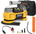 Portable 160 PSI DC Heavy Duty Tire Inflator Pump Auto Shutoff with Screen, Dual Cylinders & Dual Motors, 12V Air Compressor for SUVs, RVs, ORVs, Cars, Air Mattresses, etc. Yellow(NO AC)