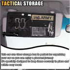 Car Molle Visor Panel Organizer, Car Sun Visor Organizer Tactical Storage Holder Pouch, Nylon Sunshade Pocket with Velcro Strap for Pen Card Sunglass, Visor Accessories for Car SUV Truck